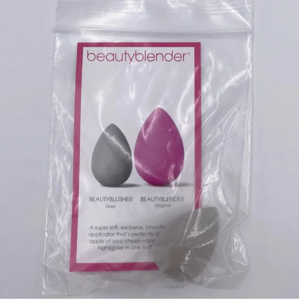 NEW Beauty Blender Beautyblusher Grey Makeup Sponge Latex-Free Foam Applicator